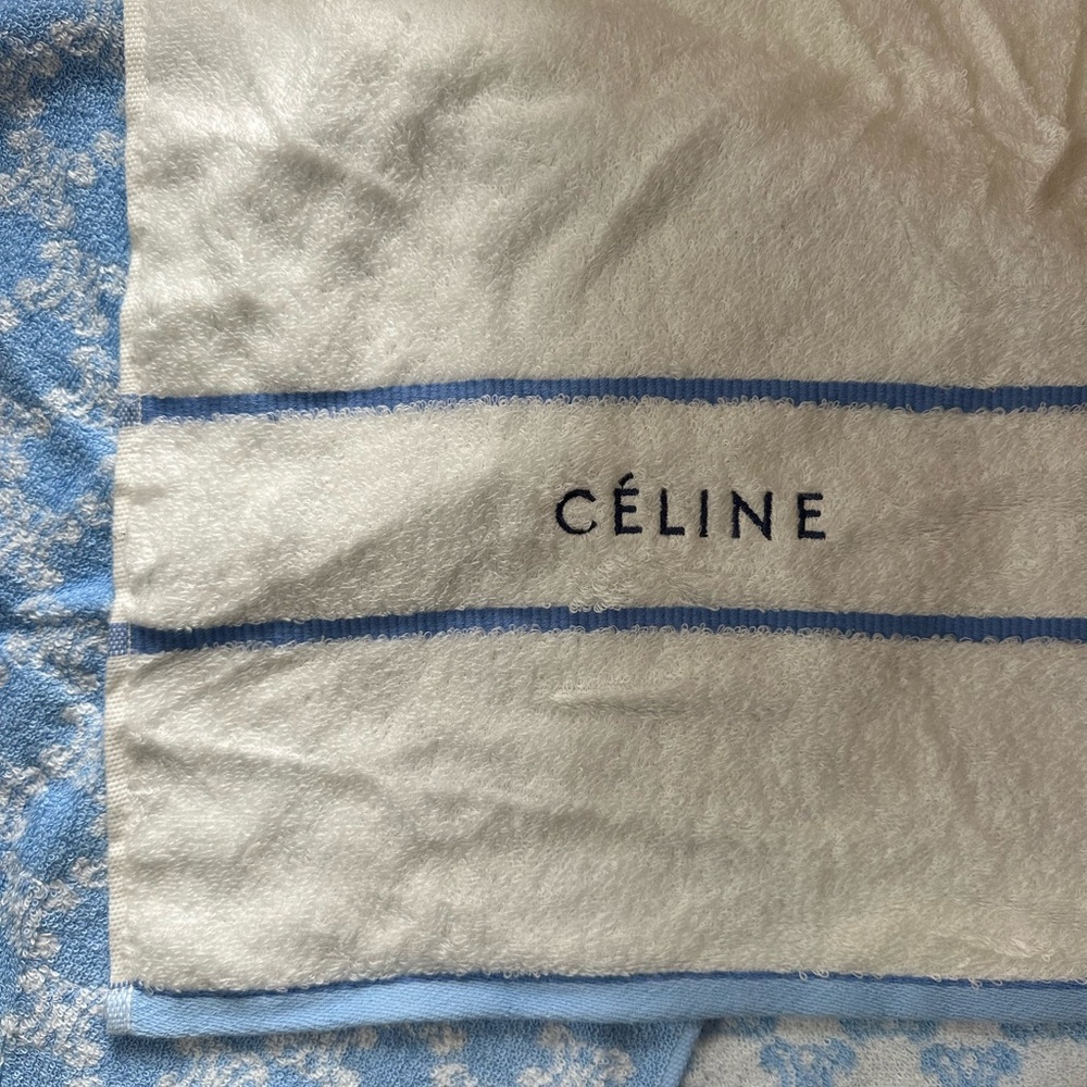 Céline Cream and Blue Towel 2 piece